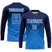 Load image into Gallery viewer, Custom Navy Powder Blue-White Sublimation Soccer Uniform Jersey
