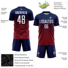 Load image into Gallery viewer, Custom Navy White-Crimson Sublimation Soccer Uniform Jersey
