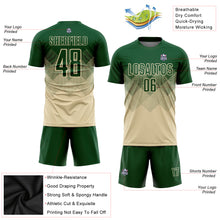Load image into Gallery viewer, Custom Cream Green Sublimation Soccer Uniform Jersey
