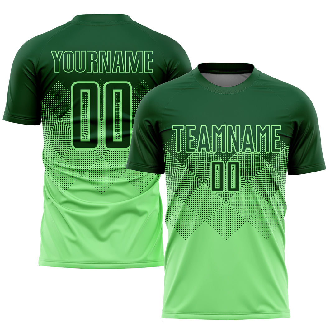 Custom Pea Green Green Sublimation Soccer Uniform Jersey