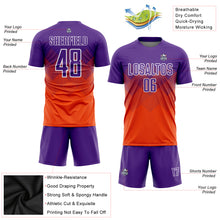 Load image into Gallery viewer, Custom Orange Purple-White Sublimation Soccer Uniform Jersey
