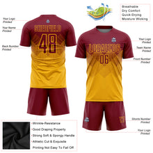 Load image into Gallery viewer, Custom Gold Crimson Sublimation Soccer Uniform Jersey
