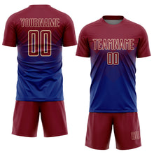 Load image into Gallery viewer, Custom Royal Crimson-Cream Sublimation Soccer Uniform Jersey
