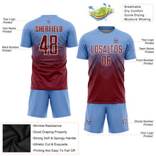 Load image into Gallery viewer, Custom Light Blue Crimson-Cream Sublimation Soccer Uniform Jersey
