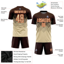 Load image into Gallery viewer, Custom Brown Cream-Orange Sublimation Soccer Uniform Jersey
