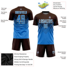 Load image into Gallery viewer, Custom Brown Powder Blue-Cream Sublimation Soccer Uniform Jersey
