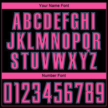 Load image into Gallery viewer, Custom Black Pink-Light Blue Pinstripe Fade Fashion Sublimation Soccer Uniform Jersey
