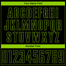 Load image into Gallery viewer, Custom Black Neon Green Pinstripe Fade Fashion Sublimation Soccer Uniform Jersey
