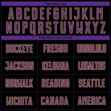 Load image into Gallery viewer, Custom Black Purple-Old Gold Pinstripe Fade Fashion Sublimation Soccer Uniform Jersey
