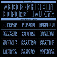 Load image into Gallery viewer, Custom Black Light Blue Pinstripe Fade Fashion Sublimation Soccer Uniform Jersey
