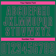 Load image into Gallery viewer, Custom Kelly Green Pink Pinstripe Fade Fashion Sublimation Soccer Uniform Jersey
