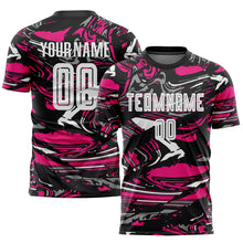 Load image into Gallery viewer, Custom Figure White-Hot Pink Sublimation Soccer Uniform Jersey
