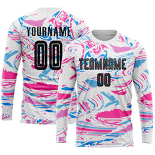 Load image into Gallery viewer, Custom Figure Black-Pink Sublimation Soccer Uniform Jersey
