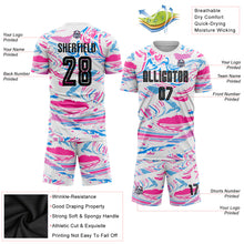 Load image into Gallery viewer, Custom Figure Black-Pink Sublimation Soccer Uniform Jersey
