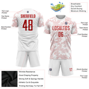 Custom White Red Sublimation Soccer Uniform Jersey