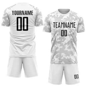 Custom White Black Sublimation Soccer Uniform Jersey