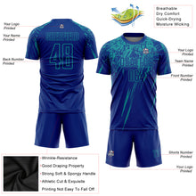 Load image into Gallery viewer, Custom Royal Teal Sublimation Soccer Uniform Jersey
