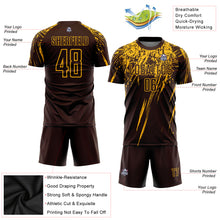 Load image into Gallery viewer, Custom Brown Gold Sublimation Soccer Uniform Jersey
