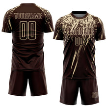 Load image into Gallery viewer, Custom Brown Cream Sublimation Soccer Uniform Jersey
