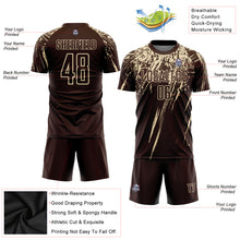 Load image into Gallery viewer, Custom Brown Cream Sublimation Soccer Uniform Jersey
