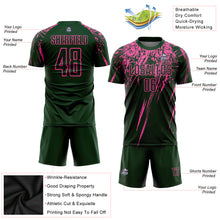 Load image into Gallery viewer, Custom Green Pink Sublimation Soccer Uniform Jersey

