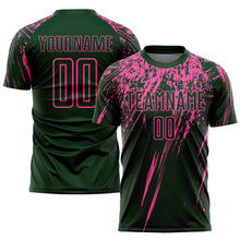 Load image into Gallery viewer, Custom Green Pink Sublimation Soccer Uniform Jersey
