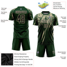 Load image into Gallery viewer, Custom Green Black-Cream Sublimation Soccer Uniform Jersey
