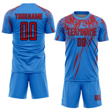 Load image into Gallery viewer, Custom Powder Blue Red-Navy Sublimation Soccer Uniform Jersey
