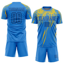 Load image into Gallery viewer, Custom Powder Blue Yellow-Navy Sublimation Soccer Uniform Jersey
