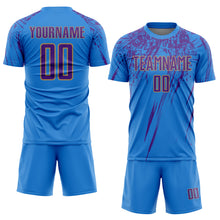 Load image into Gallery viewer, Custom Powder Blue Purple-Old Gold Sublimation Soccer Uniform Jersey
