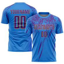 Load image into Gallery viewer, Custom Powder Blue Purple-Old Gold Sublimation Soccer Uniform Jersey
