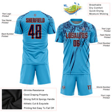 Load image into Gallery viewer, Custom Sky Blue Navy-Orange Sublimation Soccer Uniform Jersey
