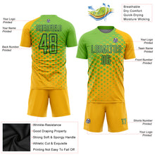 Load image into Gallery viewer, Custom Gold Neon Green-Navy Sublimation Soccer Uniform Jersey
