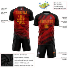 Load image into Gallery viewer, Custom Red Black-Yellow Sublimation Soccer Uniform Jersey
