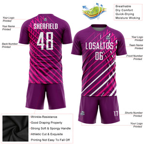 Custom Pink White-Crimson Sublimation Soccer Uniform Jersey