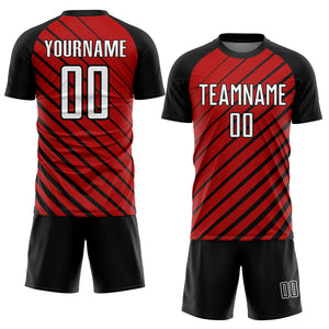 Custom Red White-Black Sublimation Soccer Uniform Jersey