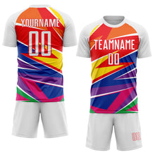 Load image into Gallery viewer, Custom Figure White-Red Sublimation Soccer Uniform Jersey
