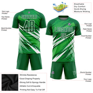 Custom Kelly Green White Sublimation Soccer Uniform Jersey