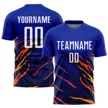 Load image into Gallery viewer, Custom Royal White Yellow-Black Sublimation Soccer Uniform Jersey
