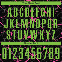 Load image into Gallery viewer, Custom Black Neon Green-Pink Sublimation Soccer Uniform Jersey
