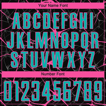 Load image into Gallery viewer, Custom Black Aqua-Pink Sublimation Soccer Uniform Jersey
