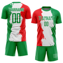 Load image into Gallery viewer, Custom Grass Green Red-White Sublimation Mexico Soccer Uniform Jersey
