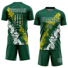 Load image into Gallery viewer, Custom Green Yellow-White Sublimation Soccer Uniform Jersey
