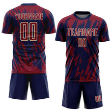 Load image into Gallery viewer, Custom Crimson Navy-City Cream Sublimation Soccer Uniform Jersey
