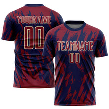 Load image into Gallery viewer, Custom Crimson Navy-City Cream Sublimation Soccer Uniform Jersey
