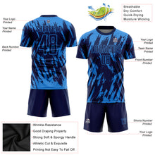 Load image into Gallery viewer, Custom Powder Blue Navy Sublimation Soccer Uniform Jersey
