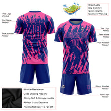 Load image into Gallery viewer, Custom Pink Royal Sublimation Soccer Uniform Jersey
