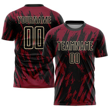 Load image into Gallery viewer, Custom Crimson Black-City Cream Sublimation Soccer Uniform Jersey
