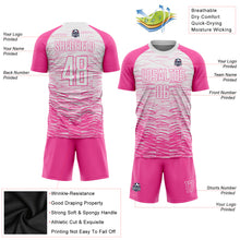 Load image into Gallery viewer, Custom Pink White Sublimation Soccer Uniform Jersey
