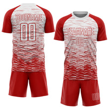 Load image into Gallery viewer, Custom Red White Sublimation Soccer Uniform Jersey
